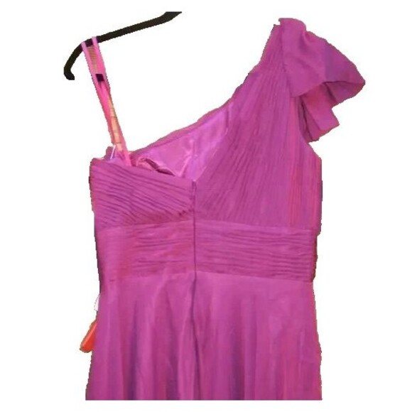 Mac Duggal High Neck Maxi Gown Dress Chiffon Raspberry Pink Sz 14 NWT - Picture 7 of 9